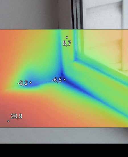Проверка сквозняков окон тепловизором в Туле